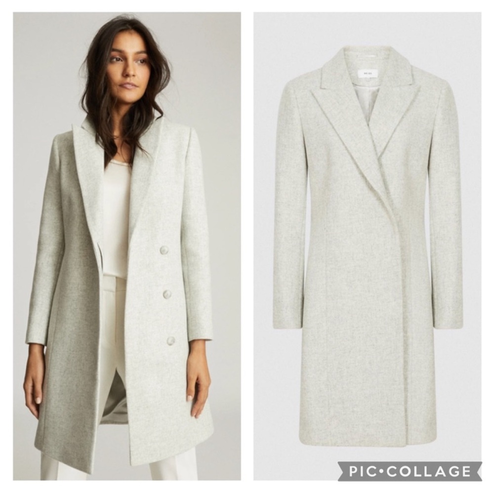 Reiss Evie Coat in Pale Grey